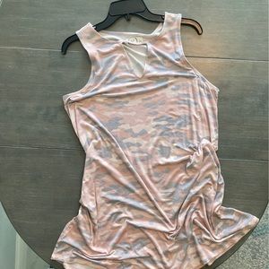 Maurices Pink Gray Camo Shift Swing Dress